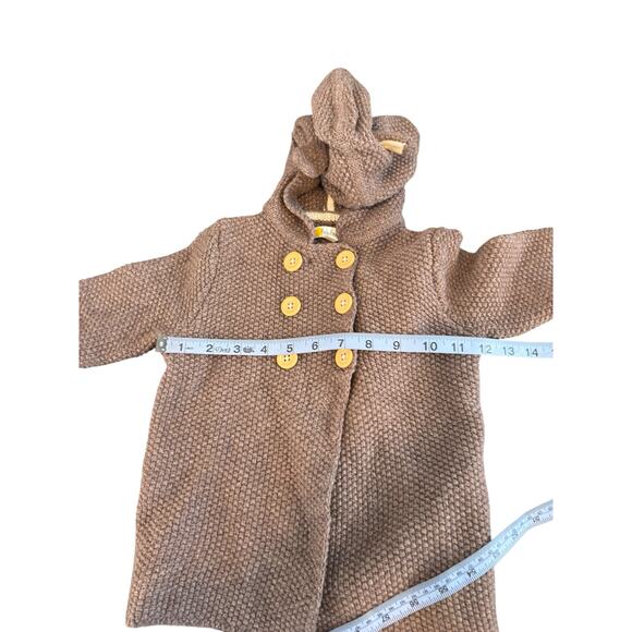 Baby Boden Brown Bear Knit Sweater Jacket Hooded Long Sleeve Button Front 2-3Y - Picture 8 of 10